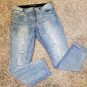 Express jeans new without tags. Size 12R cropped distressed denim.